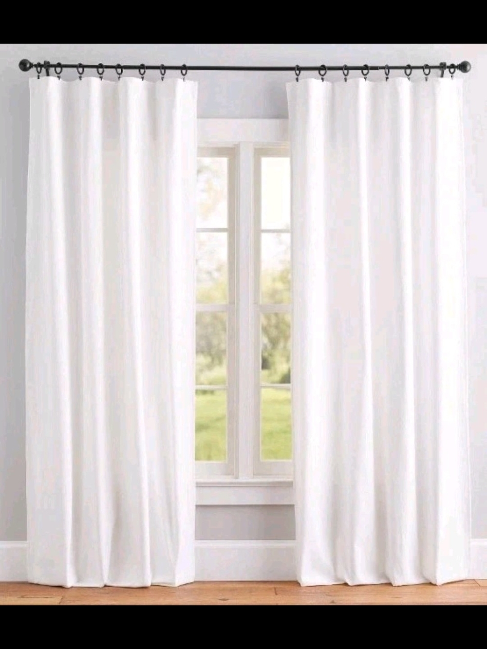 NIB Pottery Barn White Broadway Curtains Unlined Set Of Two 50" X 84"